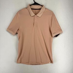 Lululemon‎ Live In Practice Light Pink Short Sleeve Polo Mens Size S